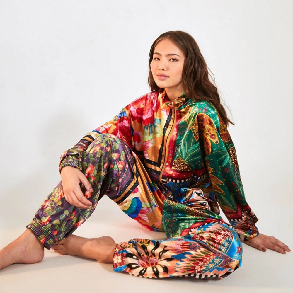 Mix Scarves Elastic Pants FARM RIO